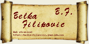 Belka Filipović vizit kartica